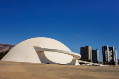 Brasilia, Brezilya - 22 Haziran 2024: Ulusal Cumhuriyet Müzesi, panoramik dış görünüm.