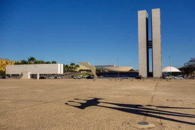 Brasilia, Brezilya - 22 Haziran 2024: Ulusal Kongre binaları, Brezilya yasama gücü merkezi.