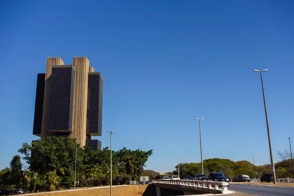 stock image Building of the central bank of Brazil, or Banco Central do Brasil, BACEN acronym. In Brasilia, federal capital.