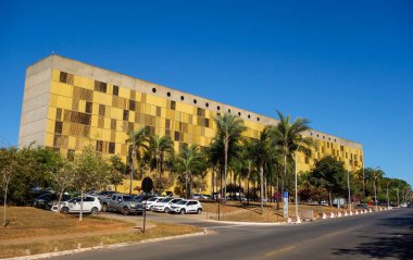 Brasilia, Brezilya - 22 Haziran 2024: Brezilya yasama gücünün merkezi olan Ulusal Kongre 'nin inşası.