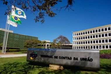 Brezilya, Brasilia 'daki Contas da Uniao mahkemesinin cephesi. Federal hesap mahkemesi.