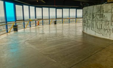 Curitiba, Brezilya: panoramik kule bakış açısı. Arka plan olarak şehir manzarası.