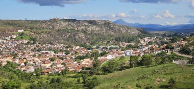 Brezilya 'nın Minas Gerais kentindeki antik Diamantina kentinin panoramisi.