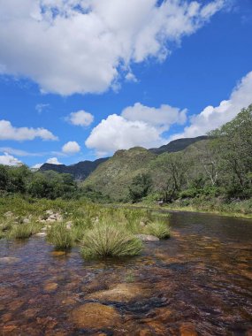 Brezilya, Minas Gerais 'deki Serra do Cipo Ulusal Parkı' nın güzel manzarası.