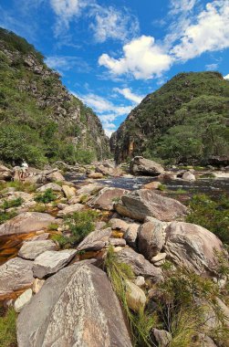 Brezilya, Minas Gerais 'deki Serra do Cipo Ulusal Parkı' nın güzel manzarası.