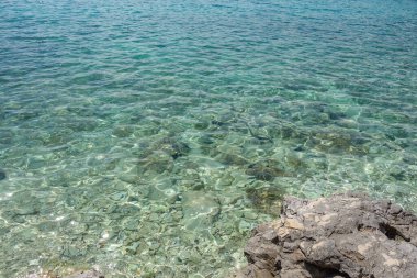 Hvar takımadalarındaki muhteşem Palmizana Sahili, Split Dalmaçya İlçesi, Hırvatistan.