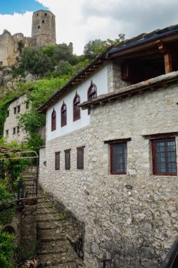 Pocitelj yerleşimi, Bosna-Hersek 'in güneyindeki Capljina' nın tarihi köyü, Avrupa.