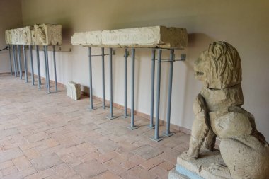 Pojan, Arnavutluk - 05.08.2025: Apollonia Arkeoloji Parkı, antik Yunan kolonisinin kalıntıları.