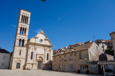 Hvar kent ve adasındaki Saint Stephens Katedrali, Split Dalmaçya İlçesi, Hırvatistan.
