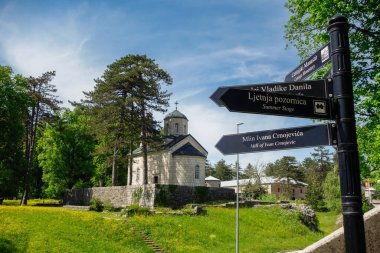 Cetinje, Karadağ - 05.06.2025: Eski Kale Kilisesi.