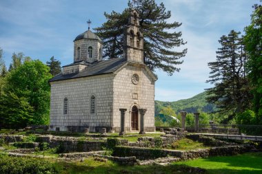 Cetinje, Karadağ - 05.06.2025: Eski Kale Kilisesi.