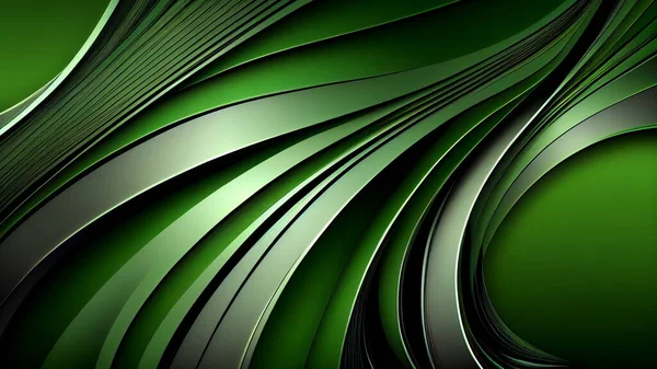 Green abstract background with wavy lines. illustration. Clip-art. High quality photo