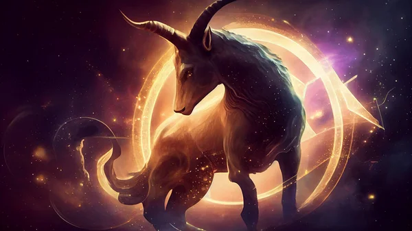 Zodiac Sign Capricorn Abstract Space Background High Quality Photo — Stockfoto