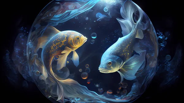 3D of a Fish in the Water, Art Design. High quality photo