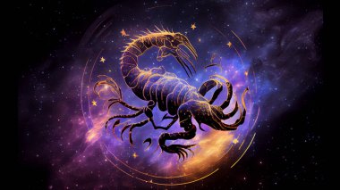 Uzayda Akrep. Zodiac burcu. Yıldız falı. Yüksek kalite fotoğraf
