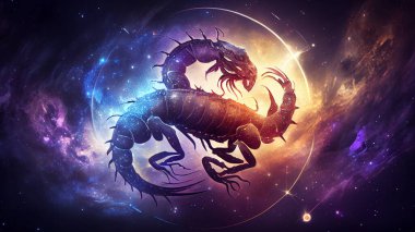 Zodiac sign Scorpio. Zodiacal horoscope background. High quality photo