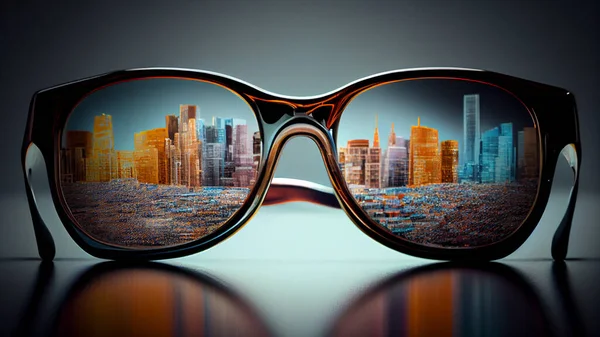 Sunglasses Background Modern City High Quality Photo — Zdjęcie stockowe