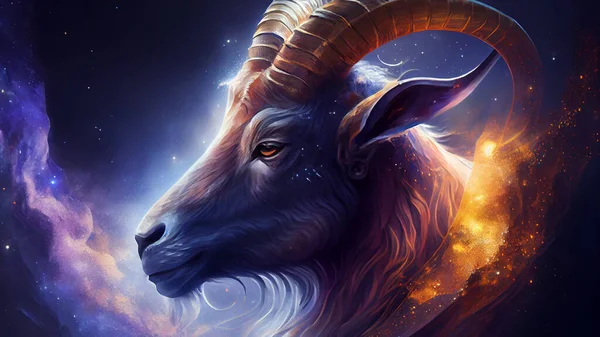 Goat Cosmic Space Illustration Elements Image Furnished Nasa High Quality — Stock Photo, Image
