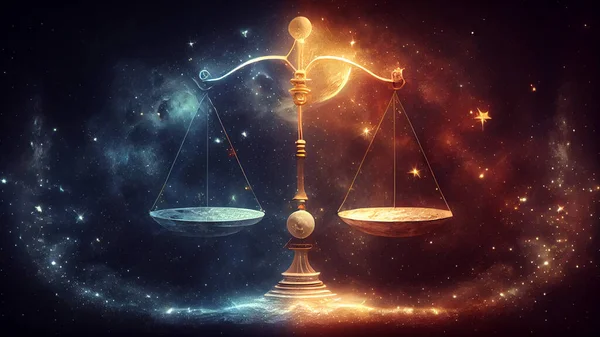 Libra Zodiac Digital Composite Scales Justice — Fotografia de Stock