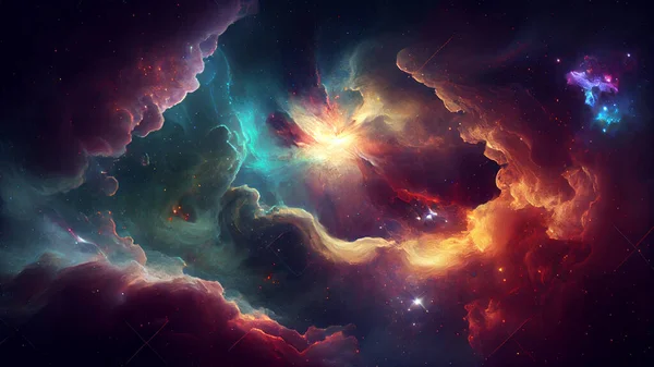 星云和外层空间的星系 这张照片的内容由Nasa提供 高质量的照片 — 图库照片