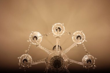 Beautiful crystal chandelier from below