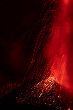 Erupting volcano on the island of La Palma, Canary Islands, Spain. High quality photo