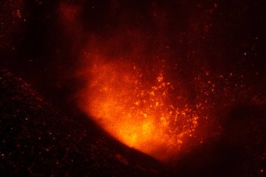 Erupting volcano on the island of La Palma, Canary Islands, Spain. High quality photo