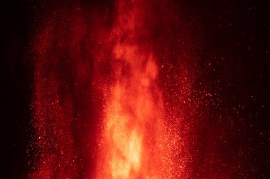 Erupting volcano on the island of La Palma, Canary Islands, Spain. High quality photo