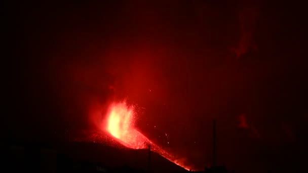 Erupting Volcano Island Palma Canary Islands Spain High Quality Video — Stok video