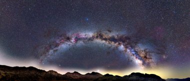 milky way over the pyrenees mountains. High quality photo