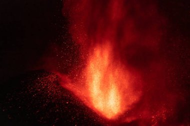 Erupting volcano on the island of La Palma, Canary Islands, Spain. High quality photo