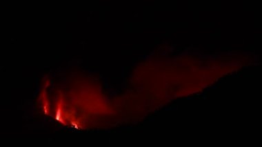 Erupting volcano on the island of La Palma, Canary Islands, Spain. High quality video