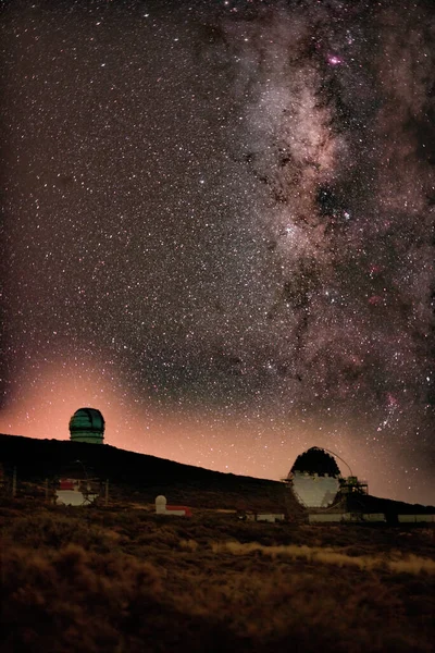 Milky Way Telescopes Island Palma High Quality Photo — Stock Photo, Image