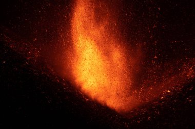 Erupting volcano on the island of La Palma, Canary Islands, Spain. High quality photo