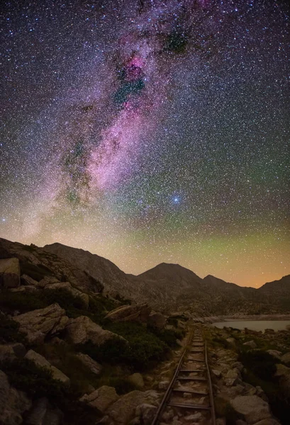 Молочний Шлях Над Озером Піренеях Високоякісна Фотографія — стокове фото
