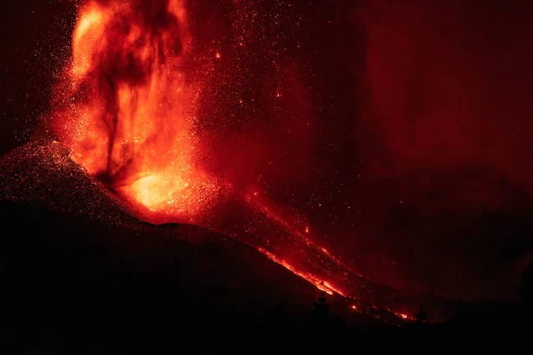Erupting Volcano Island Palma Canary Islands Spain High Quality Photo —  Fotos de Stock