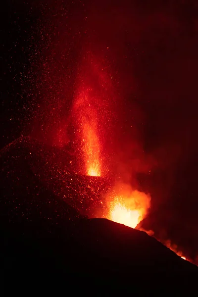 Erupting Volcano Island Palma Canary Islands Spain High Quality Photo — Stok fotoğraf