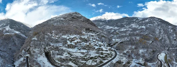 Aerial View Snowy Landscape Pyrenees High Quality Photo — Φωτογραφία Αρχείου