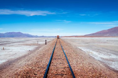 Bolivya altiplanosundaki tren mezarlığı. Yüksek kalite fotoğraf