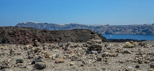 Sopečná Krajina Ostrova Santorini Kvalitní Fotografie — Stock fotografie