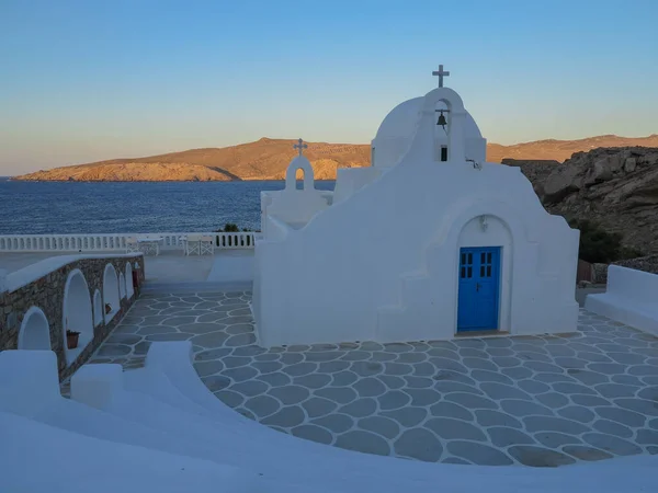 Orthodox Church Mykonos Sunrise High Quality Photo — Stock Photo, Image