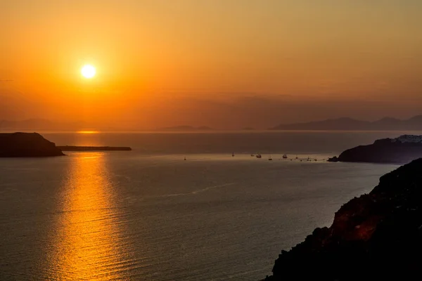 stock image views of the village of Oia in Santorini, at sunset. High quality photo