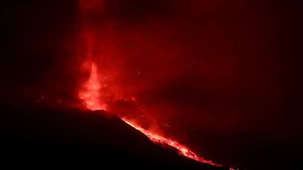 Erupting Volcano Island Palma Canary Islands Spain High Quality Video — Video