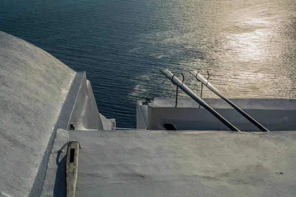 Kilátás Nyílik Falu Oia Santorini Kiváló Minőségű Fénykép — Stock Fotó