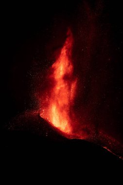 Erupting volcano on the island of La Palma, Canary Islands, Spain. High quality photo