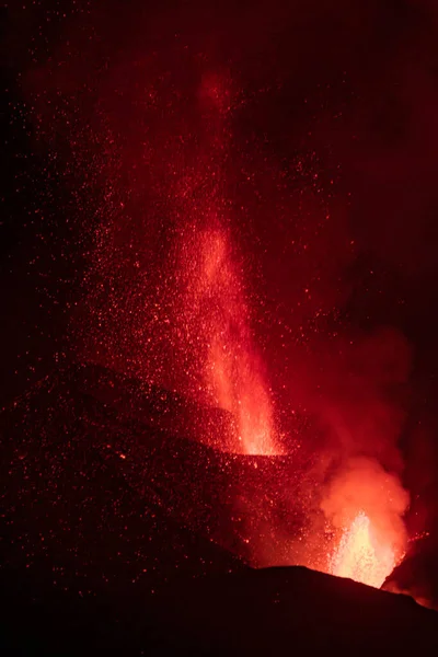Erupting Volcano Island Palma Canary Islands Spain High Quality Photo — Photo