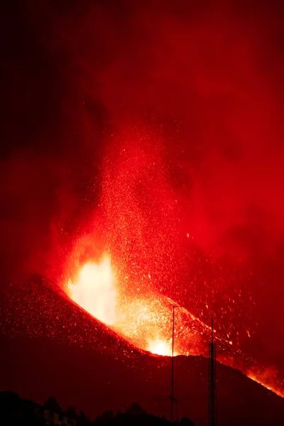 Erupting Volcano Island Palma Canary Islands Spain High Quality Photo — Stockfoto