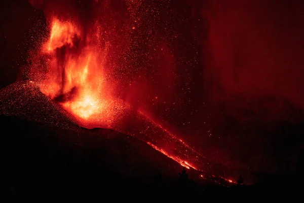 Erupting Volcano Island Palma Canary Islands Spain High Quality Photo — Stock fotografie