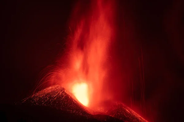 Erupting Volcano Island Palma Canary Islands Spain High Quality Photo — Fotografia de Stock