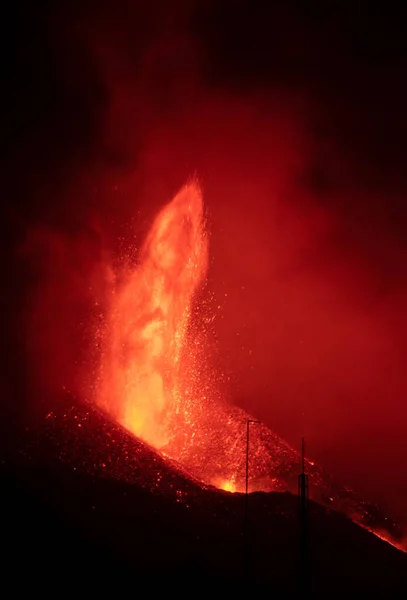 Erupting Volcano Island Palma Canary Islands Spain High Quality Photo — 图库照片